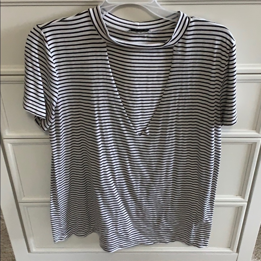 Cut-out Striped Tee